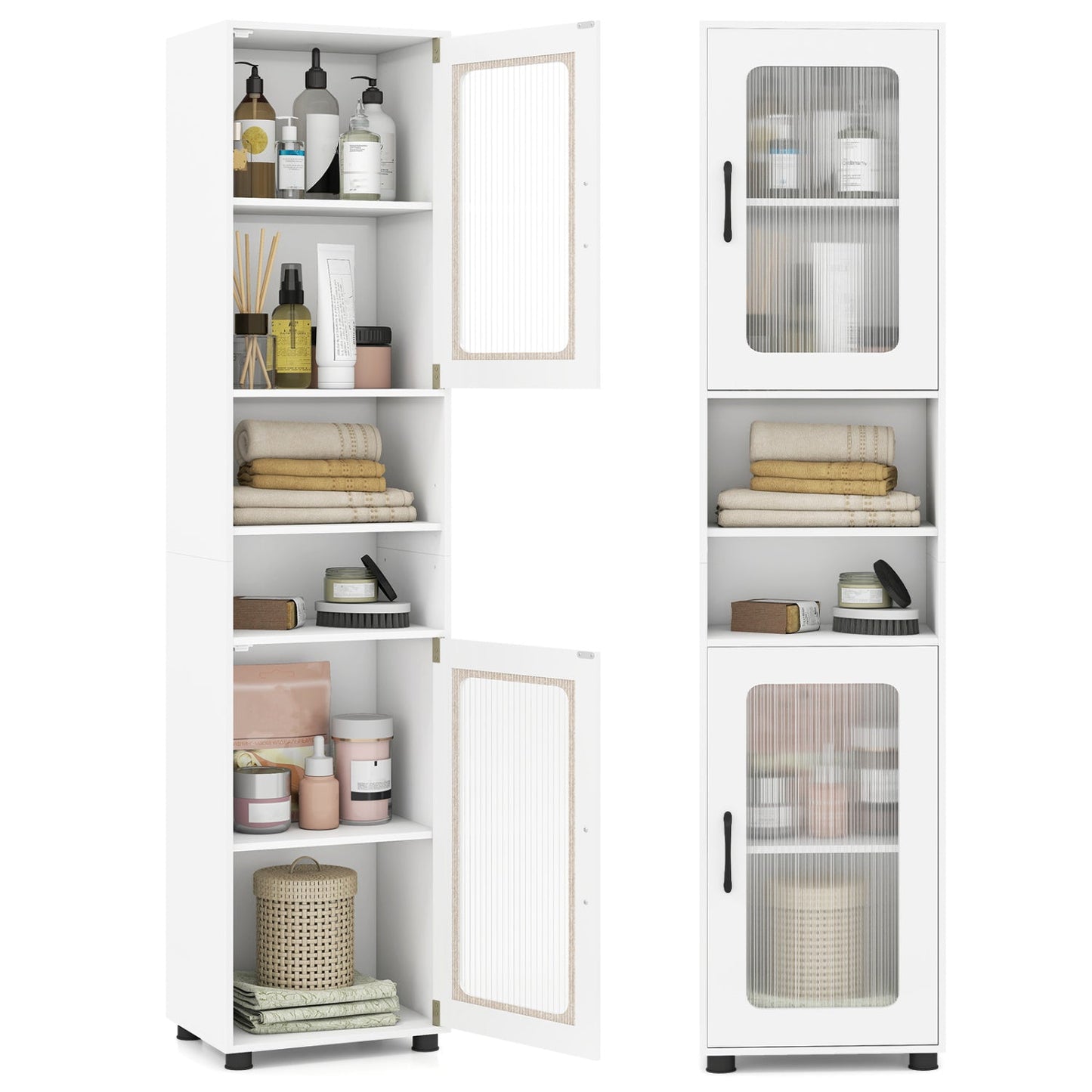 Tall Bathroom Storage Cabinet 67 Inches Freestanding Storage Organizer