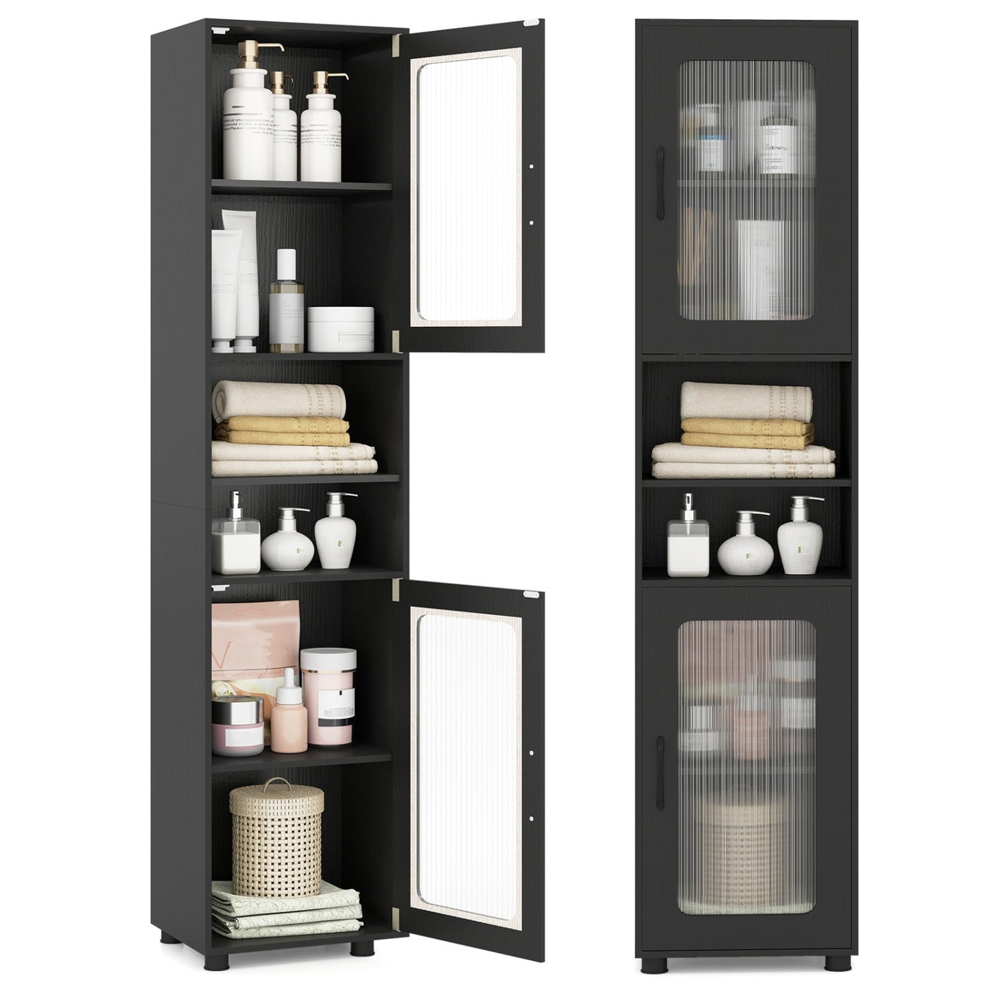 Tall Bathroom Storage Cabinet 67 Inches Freestanding Storage Organizer