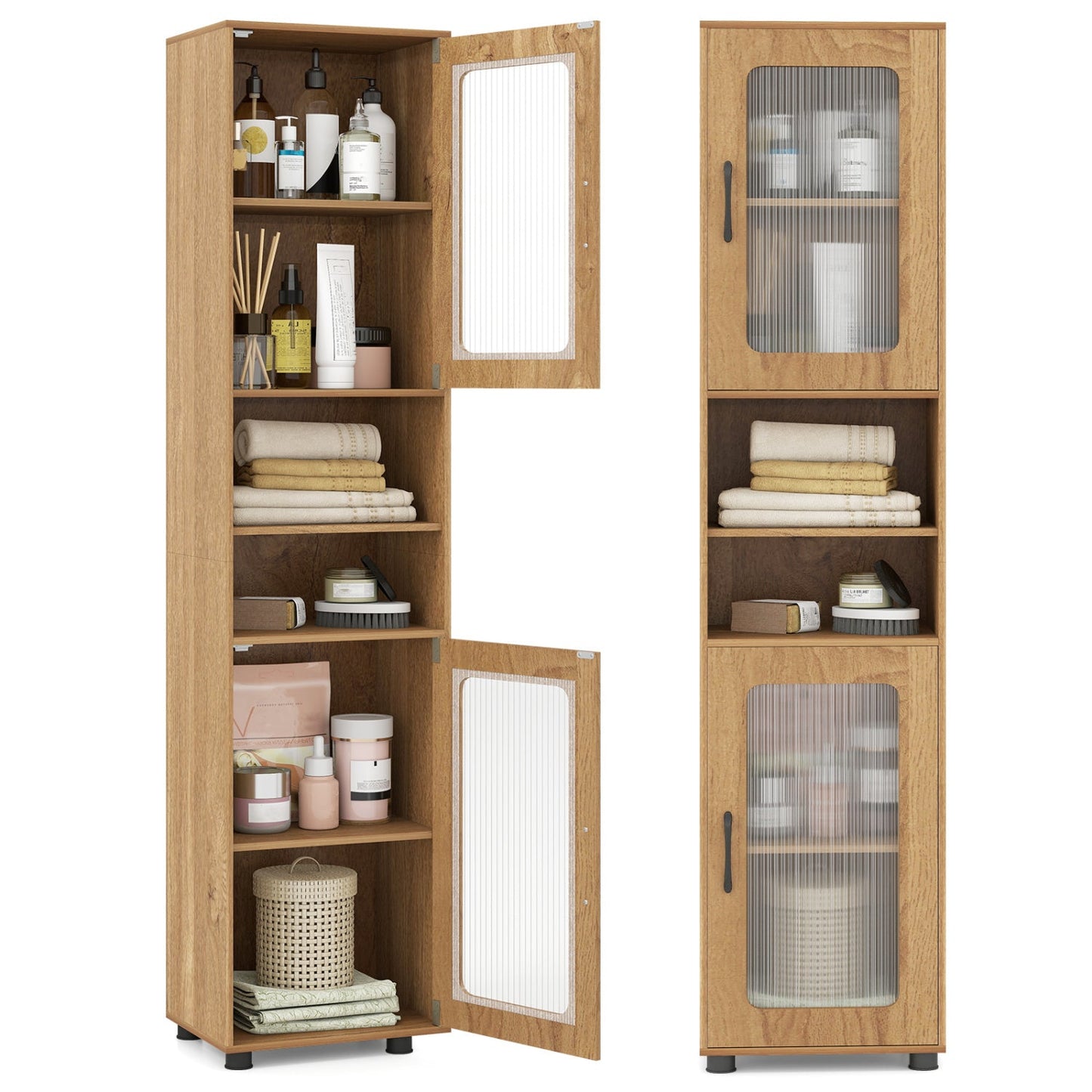 Tall Bathroom Storage Cabinet 67 Inches Freestanding Storage Organizer