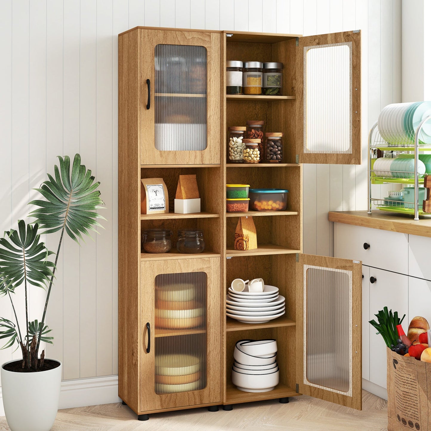 Tall Bathroom Storage Cabinet 67 Inches Freestanding Storage Organizer