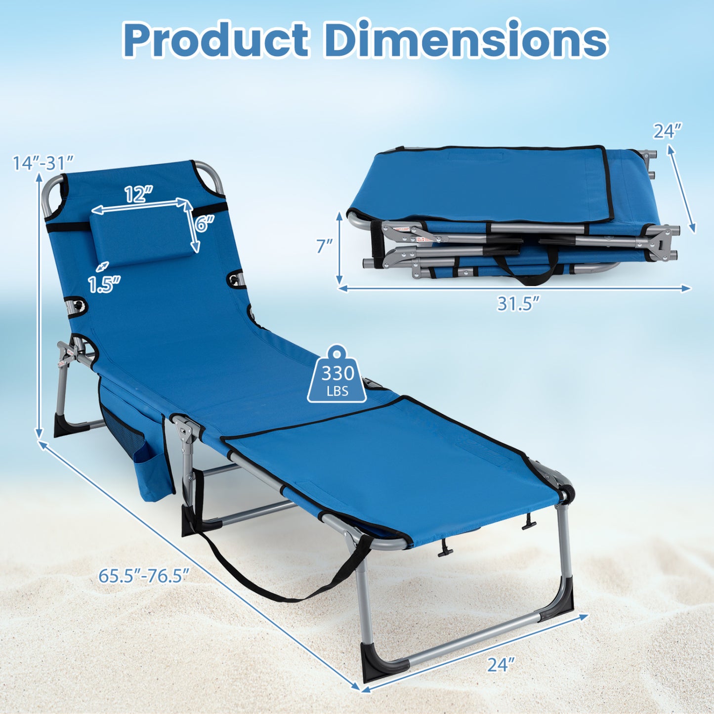 Tanning Chair with Face Hole & Adjustable Backrest - Gray