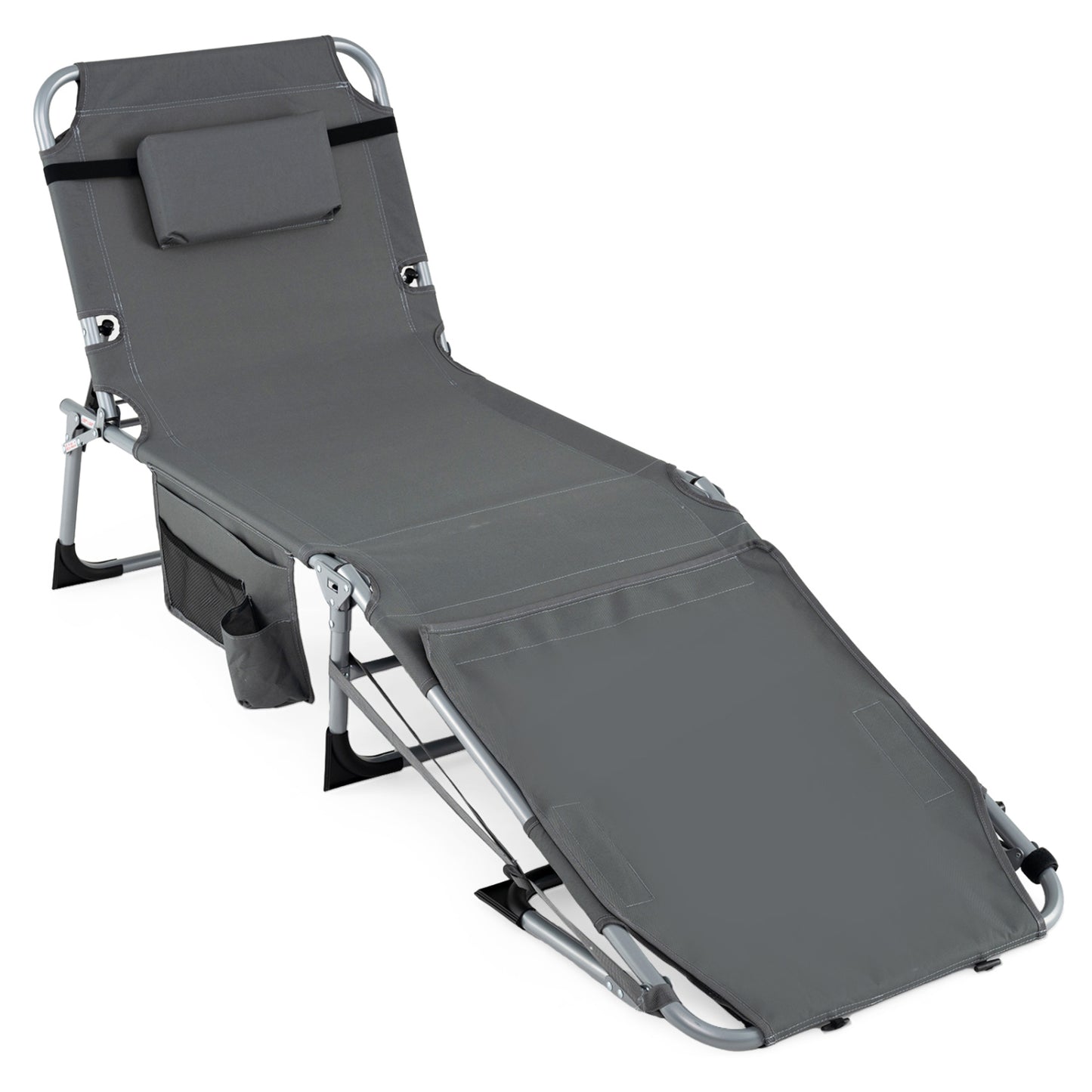 Tanning Chair with Face Hole & Adjustable Backrest - Gray