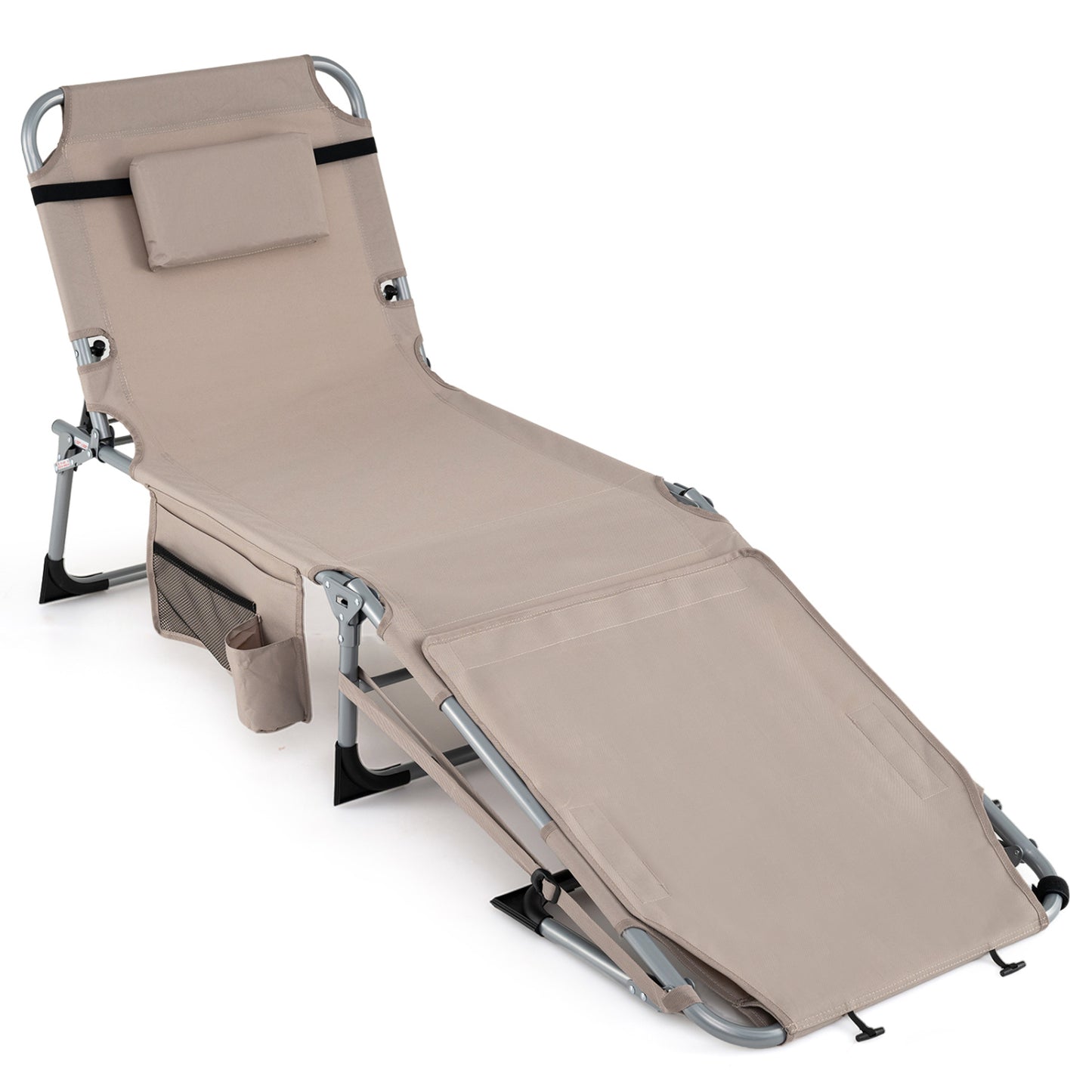 Tanning Chair with Face Hole & Adjustable Backrest - Gray