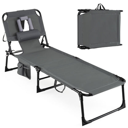Folding Tanning Lounge Chair with Face and Arm Holes