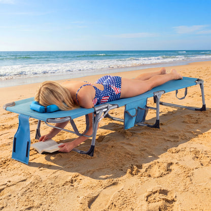 Folding Tanning Lounge Chair with Face and Arm Holes