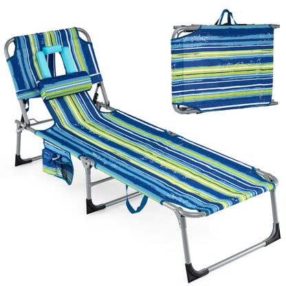 Folding Tanning Lounge Chair with Face and Arm Holes
