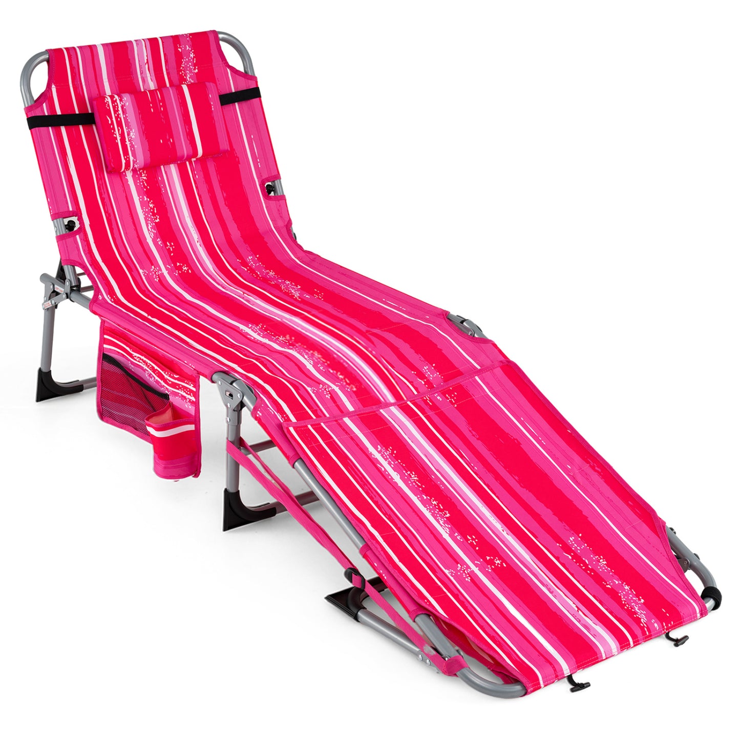 Tanning Chair with Face Hole & Adjustable Backrest - Gray