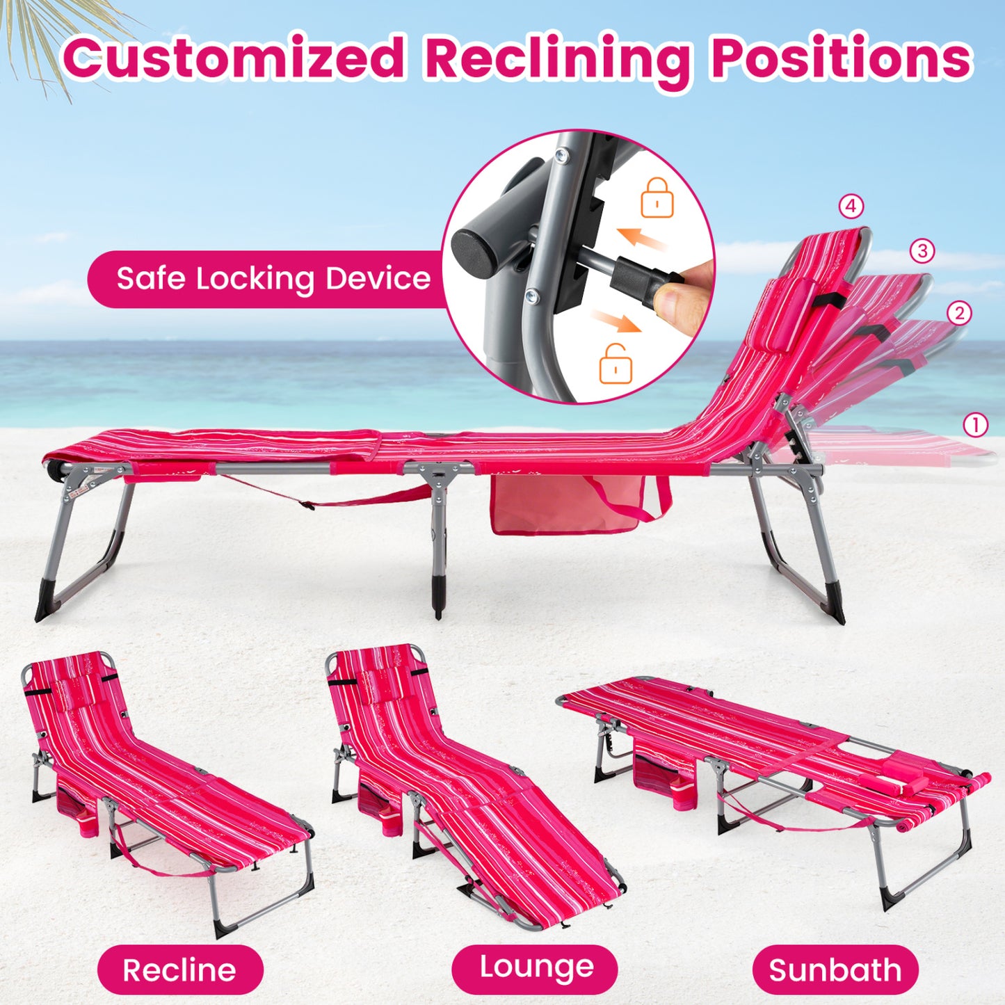 Tanning Chair with Face Hole & Adjustable Backrest - Gray