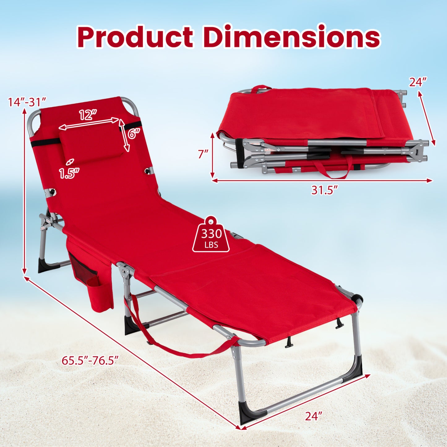 Tanning Chair with Face Hole & Adjustable Backrest - Gray