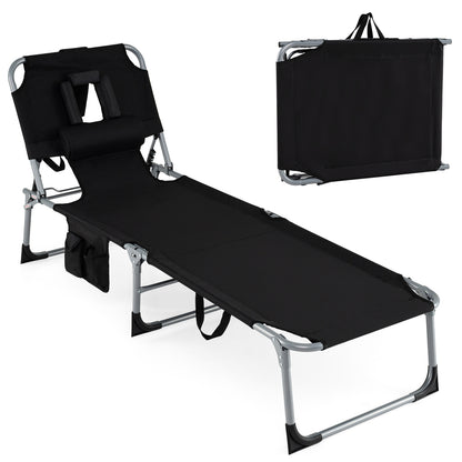 Folding Tanning Lounge Chair with Face and Arm Holes