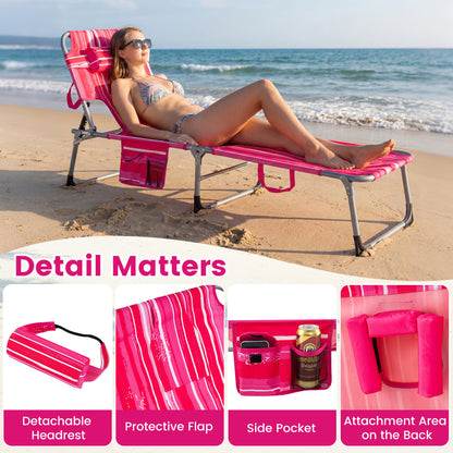 Folding Tanning Lounge Chair with Face and Arm Holes