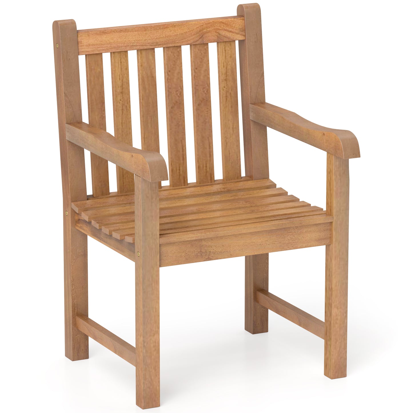 Teak Wood Patio Dining Chair with Slatted Seat