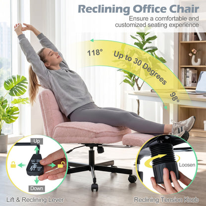 Teddy Plush Office Chair with Footrest and Adjustable Height