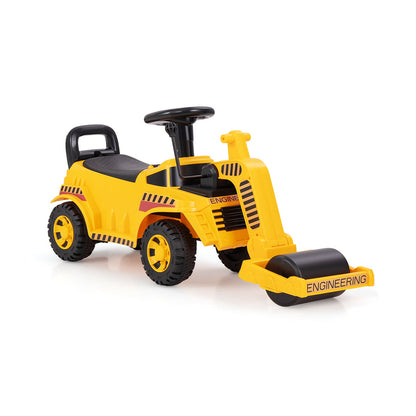 Toddler Ride on Car with Adjustable Roller and Under-Seat Storage-Yellow
