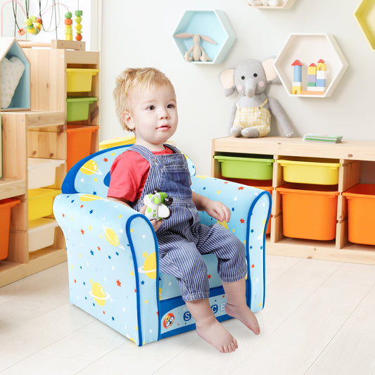 Toddler Sofa Chair with Velvet Fabric Cover
