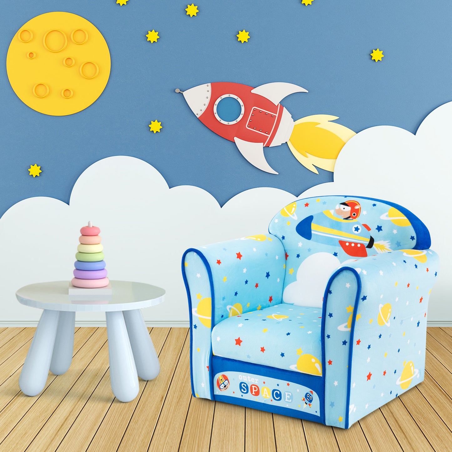 Toddler Sofa Chair with Velvet Fabric Cover