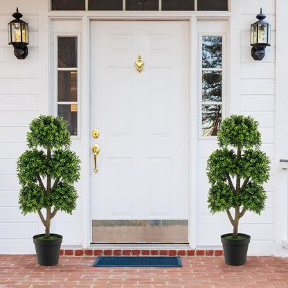 45 Inch Artificial Boxwood Topiary Ball Tree