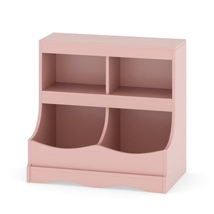 Toy Storage Organizer 4-Cubby Kids Bookcase for Toys and Books