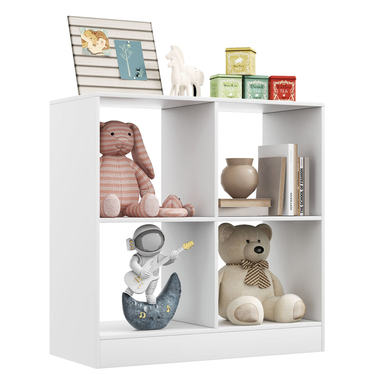 4-Cube Kids Bookcase with Open Shelves
