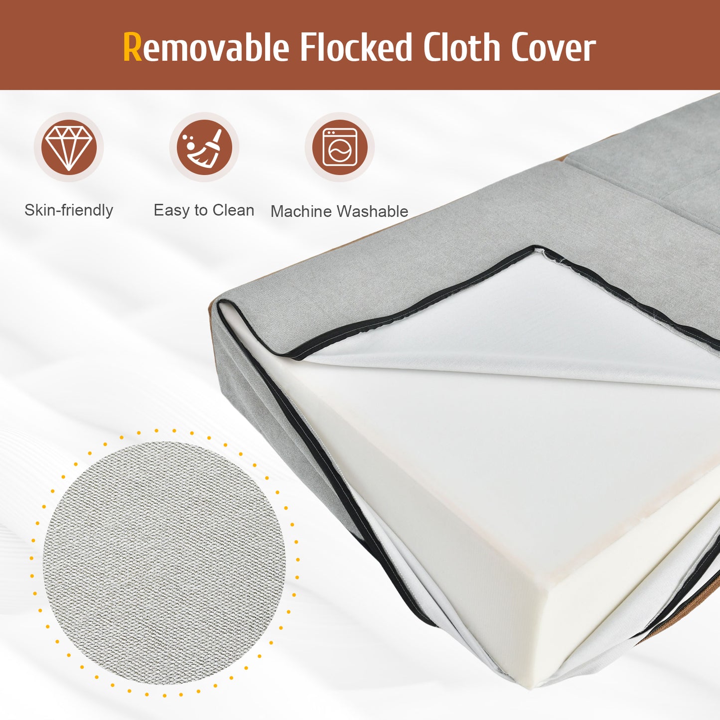 Tri-Fold Convertible Floor Chair Sleeper Bed