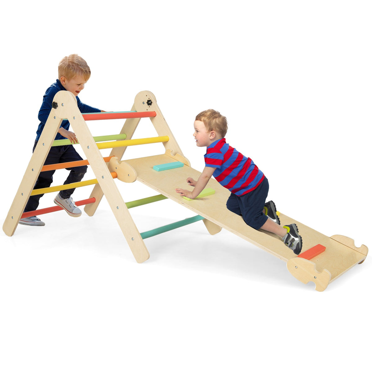3-in-1 Climbing Set Foldable and Adjustable Kids Triangle Set