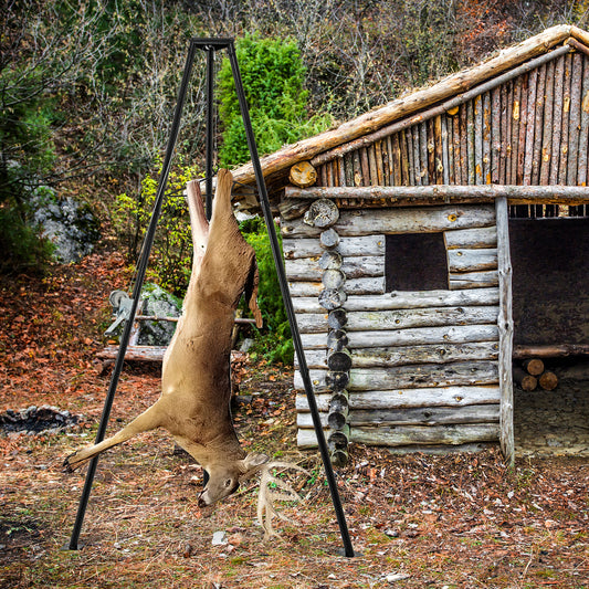 Tripod Game Hoist with Hand Crank - 600 LBS Capacity
