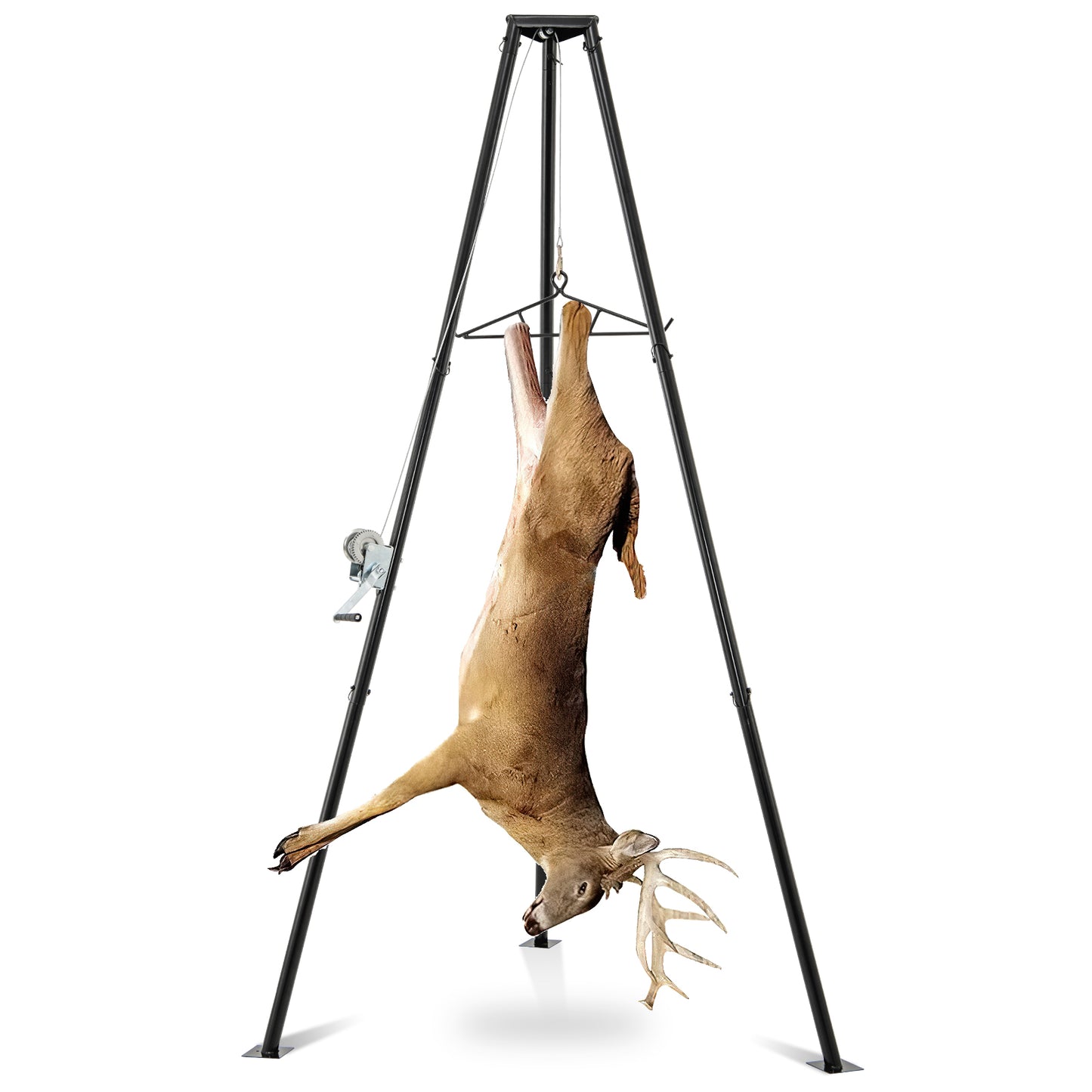 Tripod Game Hoist with Hand Crank - 600 LBS Capacity