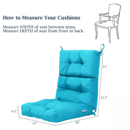 Tufted Outdoor Chair Cushion 44x22 Inch High Back Pad