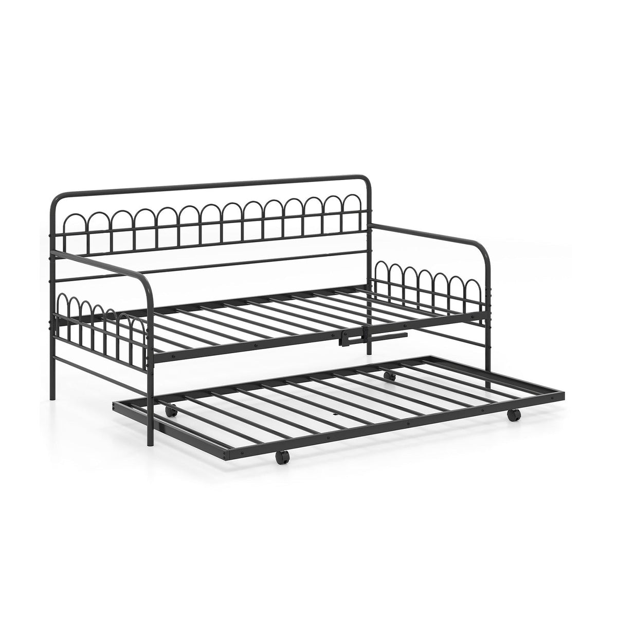 Twin Daybed with Curved Backrest and Armrests