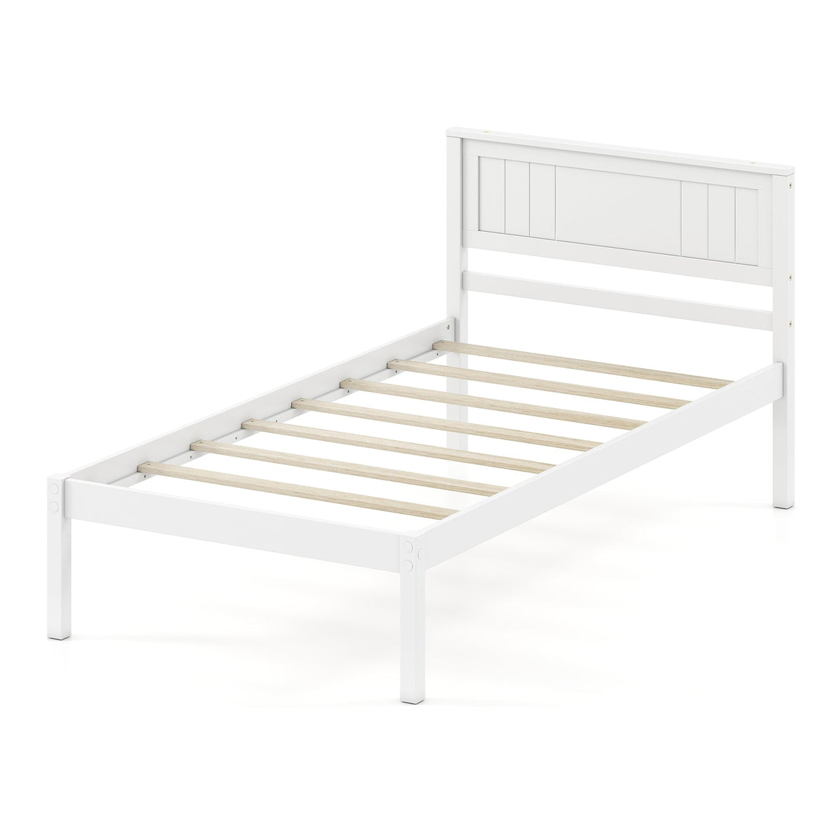 Twin/Full/Queen Size Sturdy Wooden Bed Frame with Headboard and Slat Support