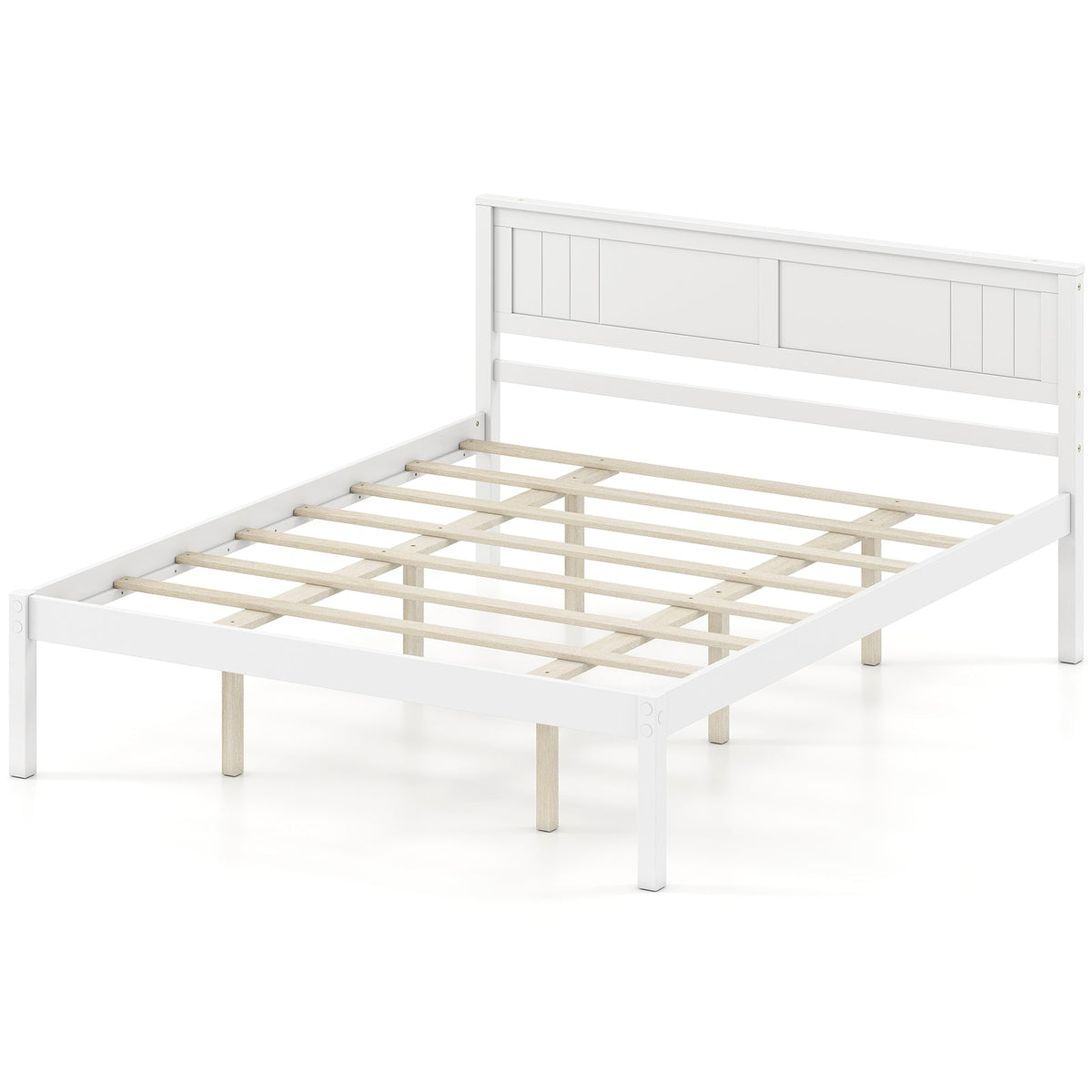 Twin/Full/Queen Size Sturdy Wooden Bed Frame with Headboard and Slat Support