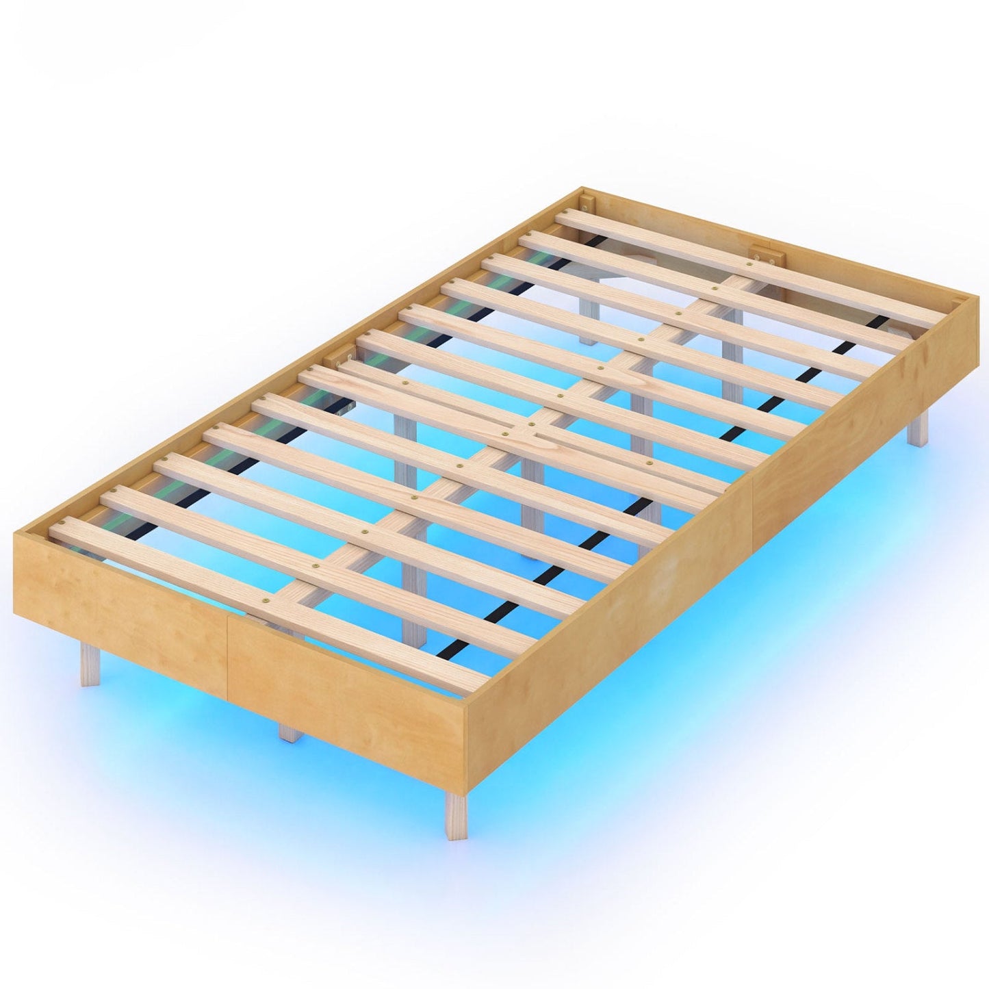 Twin/Full/Queen Size Floating Bed Frame with LED Lights for Bedroom