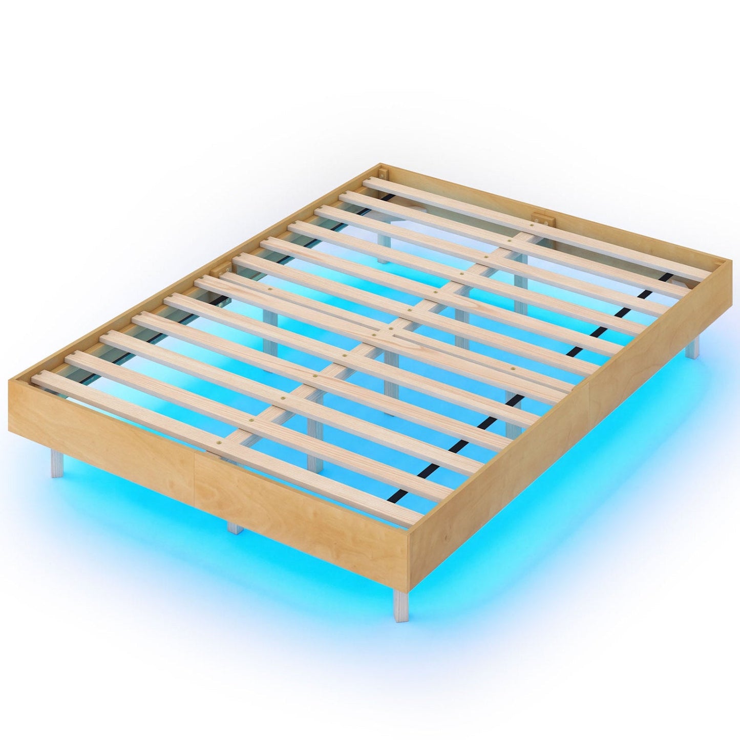 Twin/Full/Queen Size Floating Bed Frame with LED Lights for Bedroom