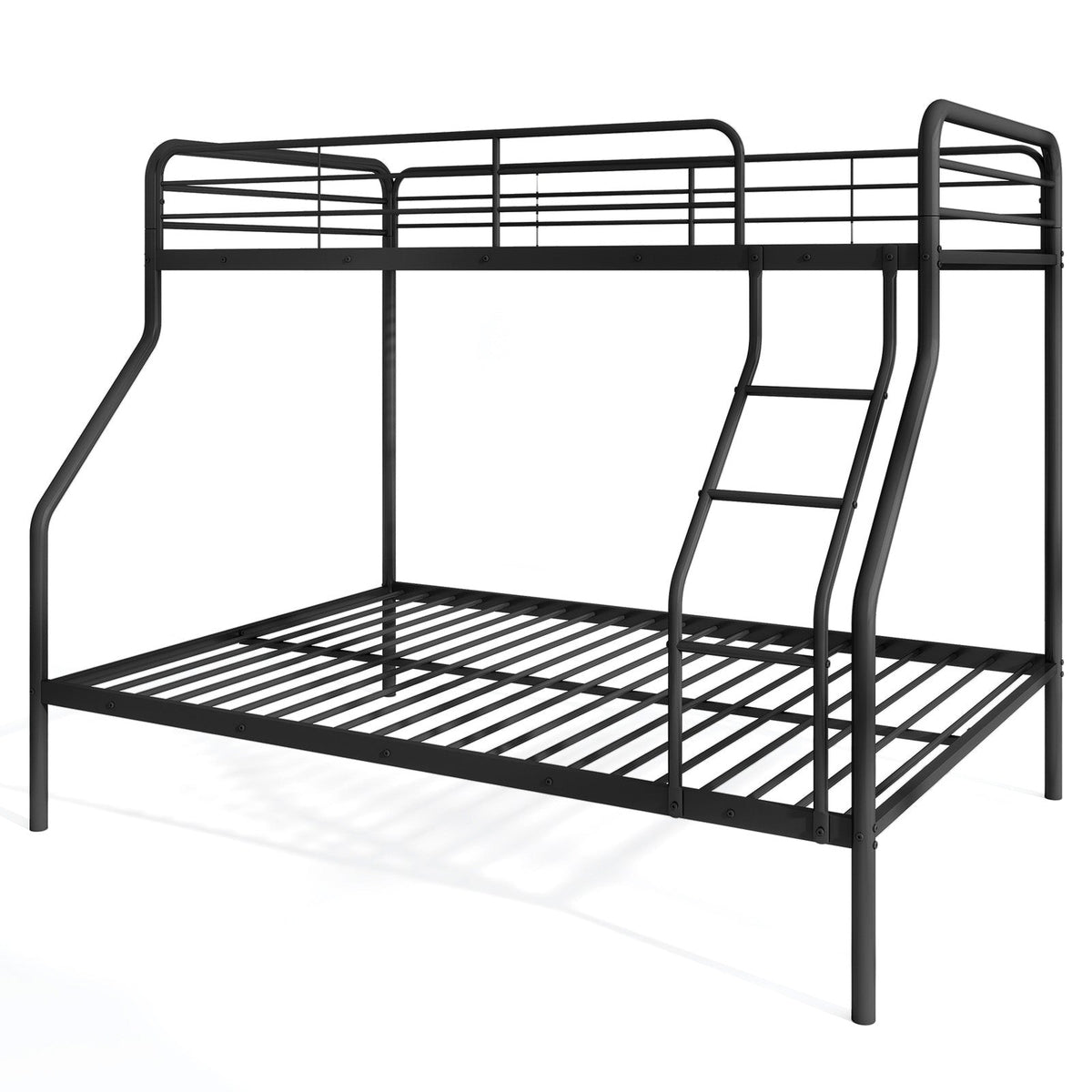 Twin Over Full Bunk Bed with Ladder and Full-length Guardrails