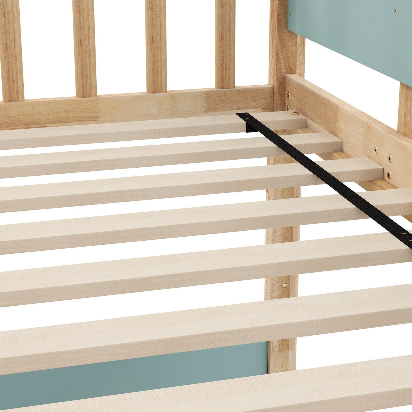 Twin Over Twin Bunk Bed with Ladder and Full-length Guardrails