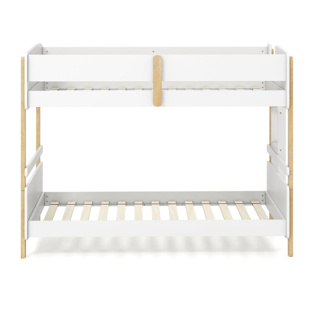 Twin Over Twin Bunk Bed with Convertible Design and Ladder