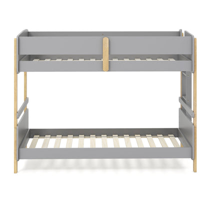 Twin Over Twin Bunk Bed with Convertible Design and Ladder