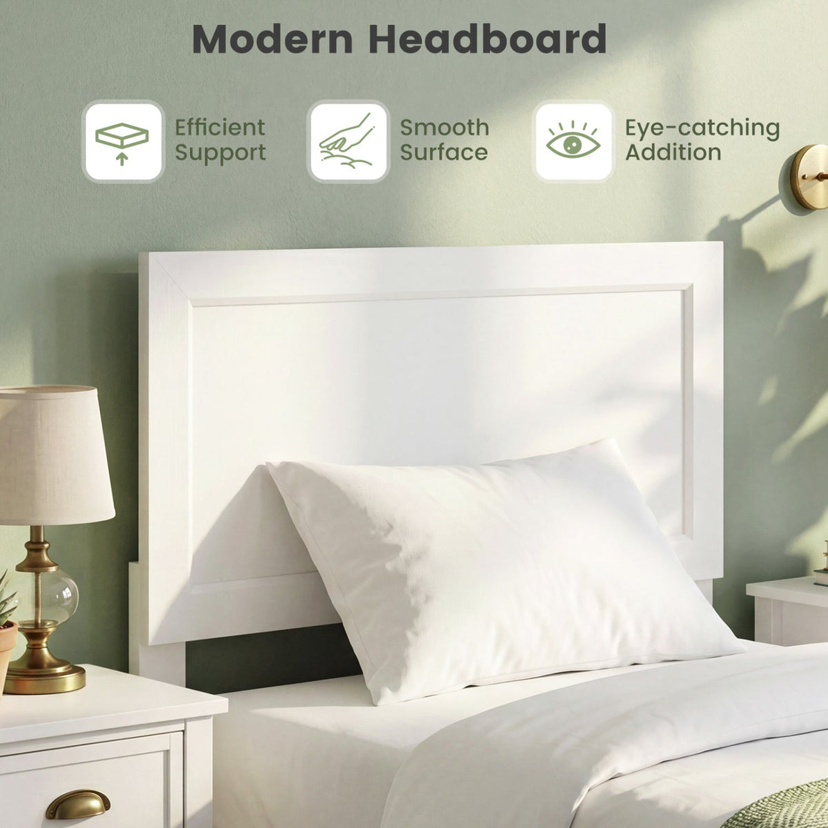 Twin Platform Bed Frame with Headboard - No Box Spring Needed