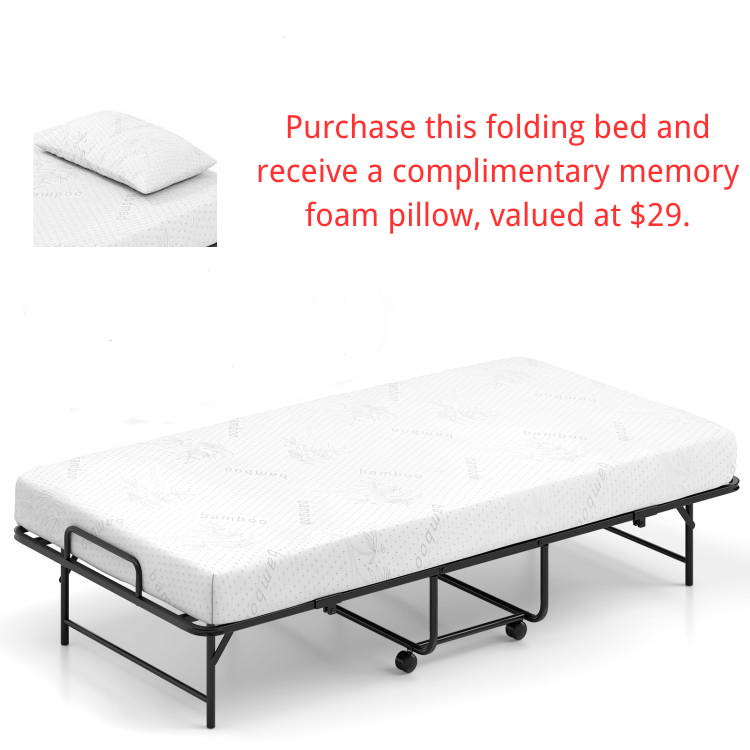 „ÄêFree $29 Pillow with Bed Purchase„ÄëTwin Size Folding Bed with 5 Inch Mattress