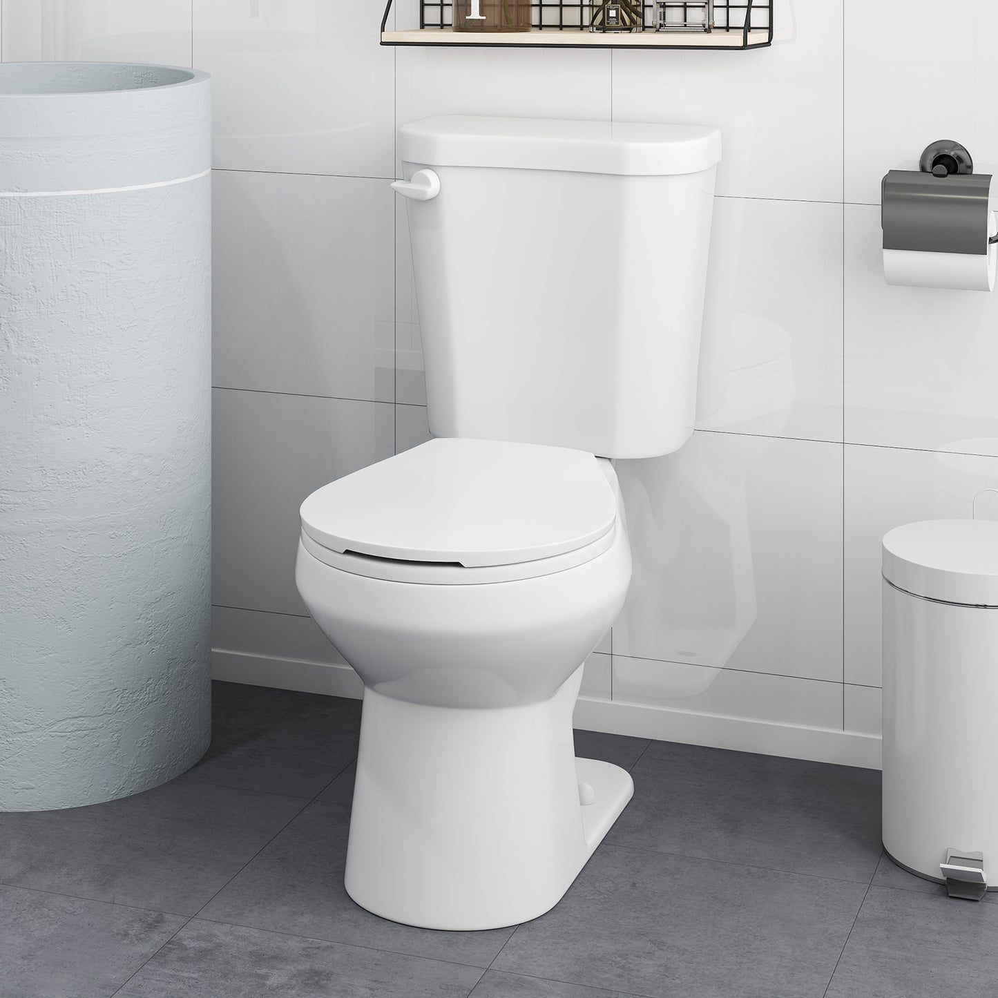 Round Toilet with ADA Comfort Height Seat - 17.5 Inch