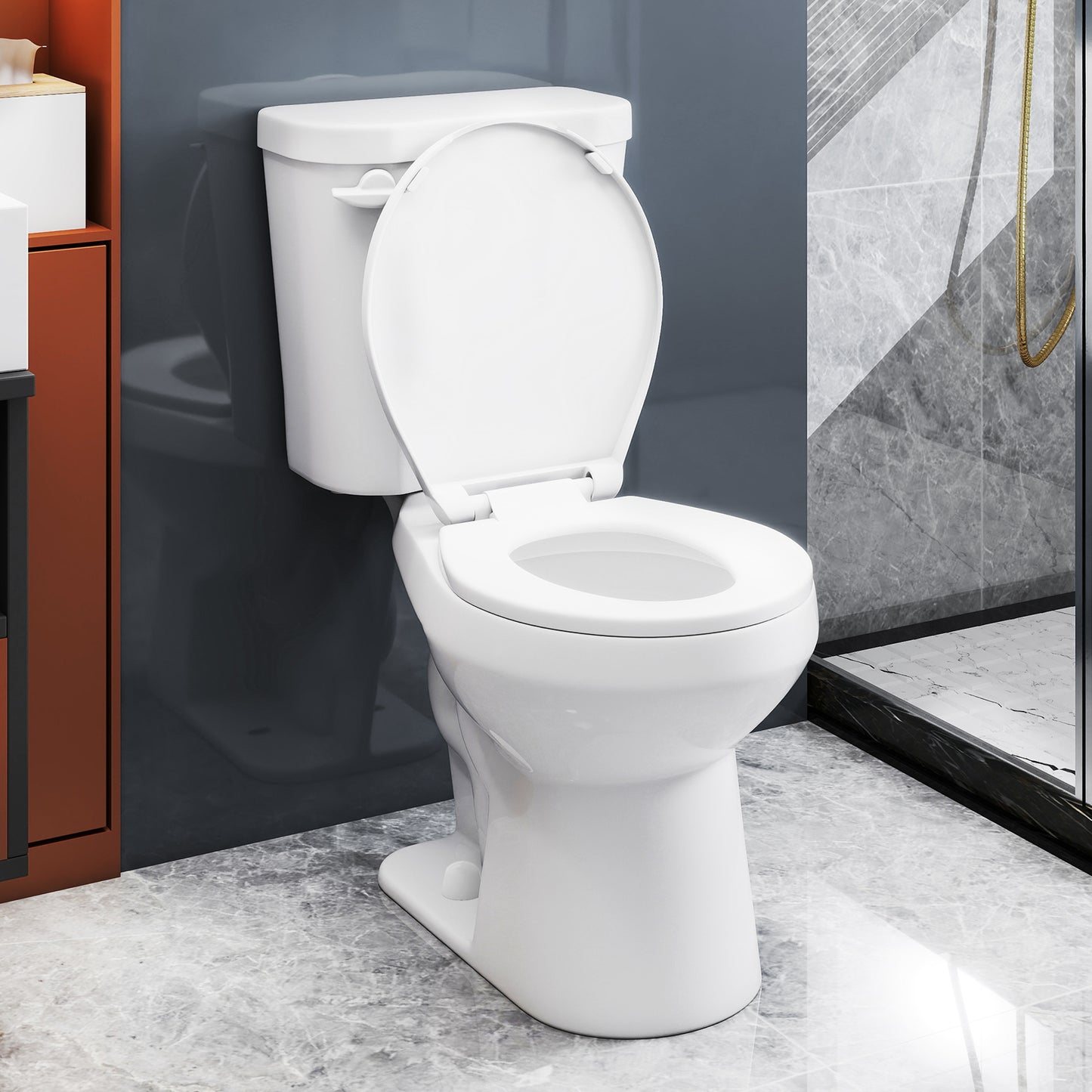 Round Toilet with ADA Comfort Height Seat - 17.5 Inch