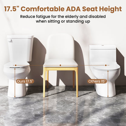 Round Toilet with ADA Comfort Height Seat - 17.5 Inch