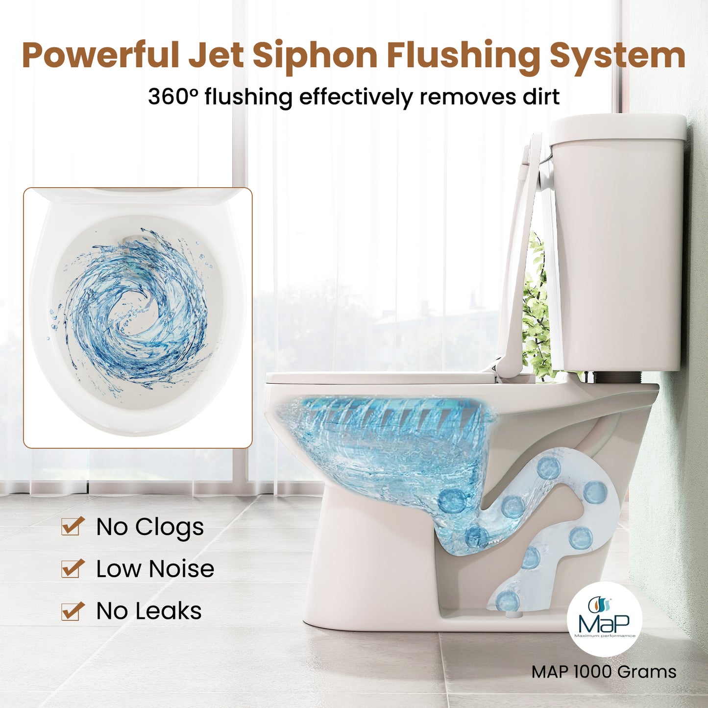 Round Toilet with ADA Comfort Height Seat - 17.5 Inch