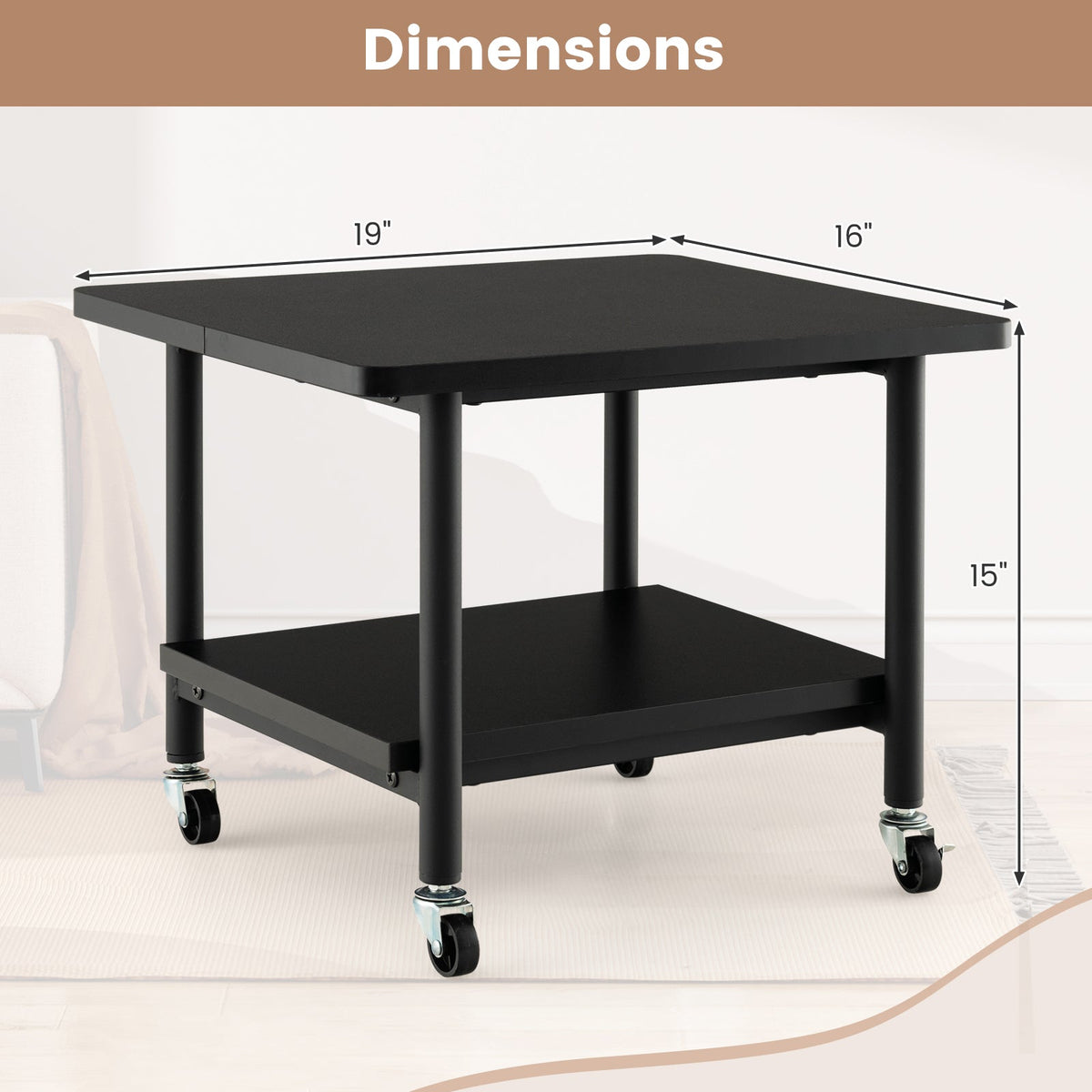 Under Desk Printer Stand with