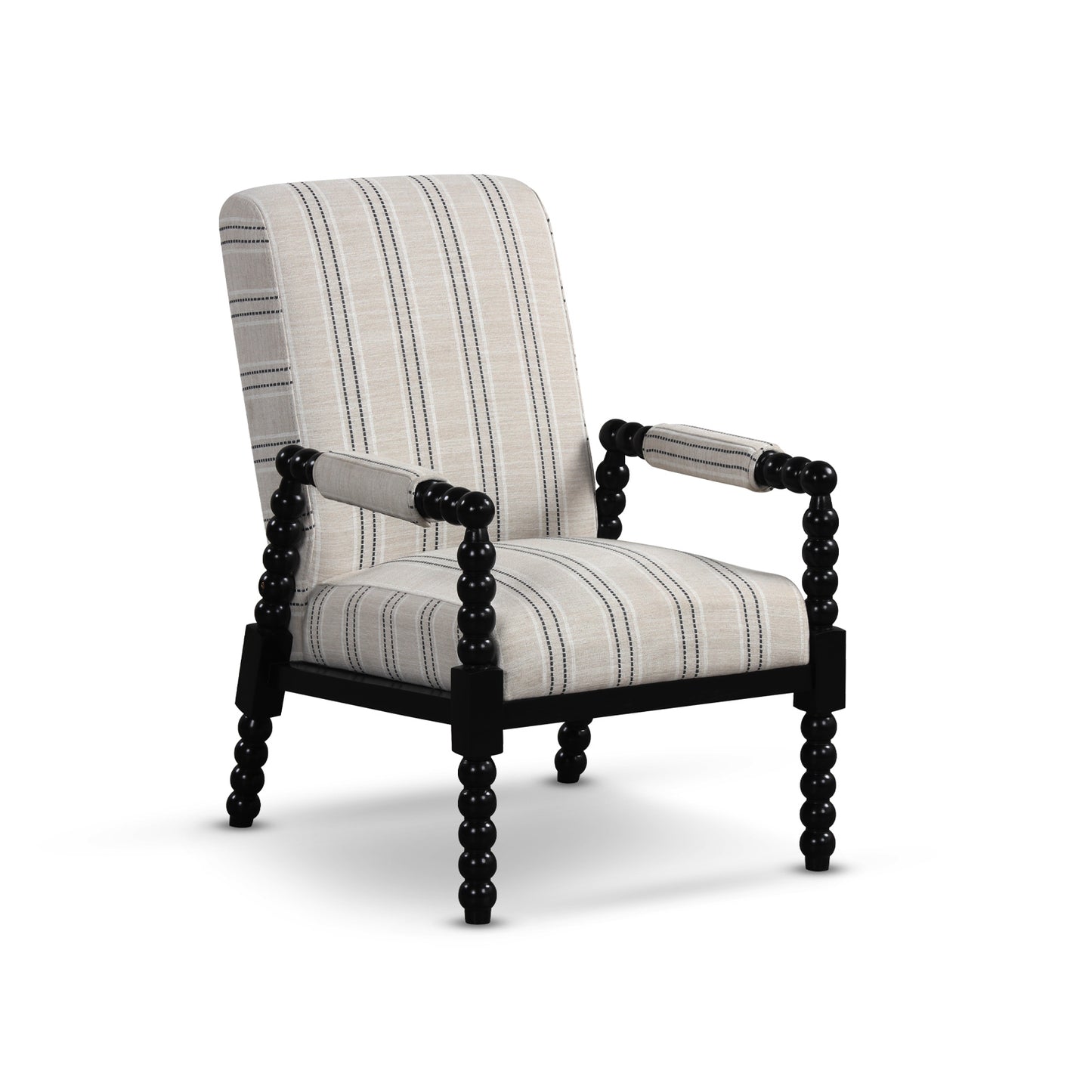 Upholstered Accent Chair with Rubber Wood Frame - Beige