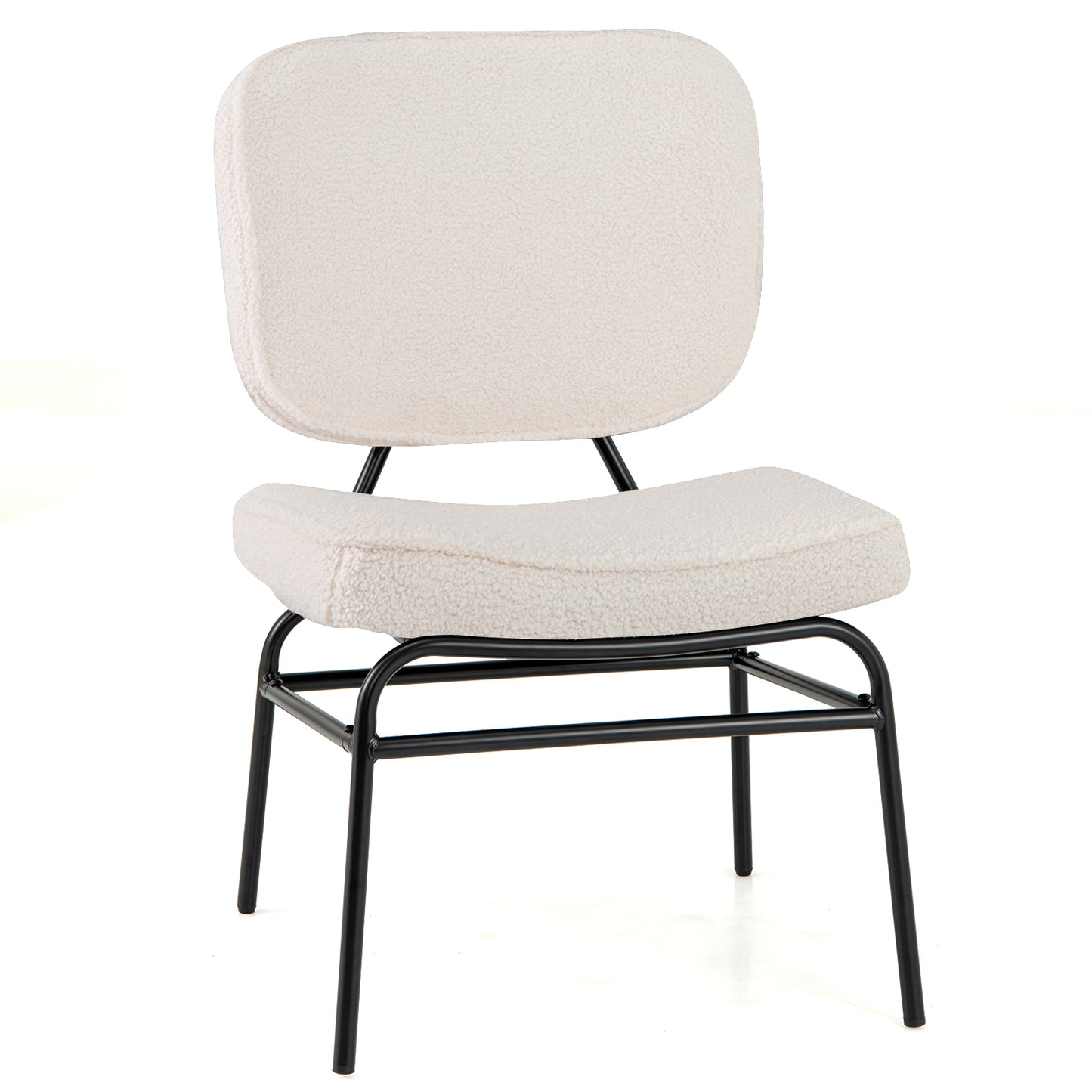 Sherpa Upholstered Accent Chair with Sponge Padding