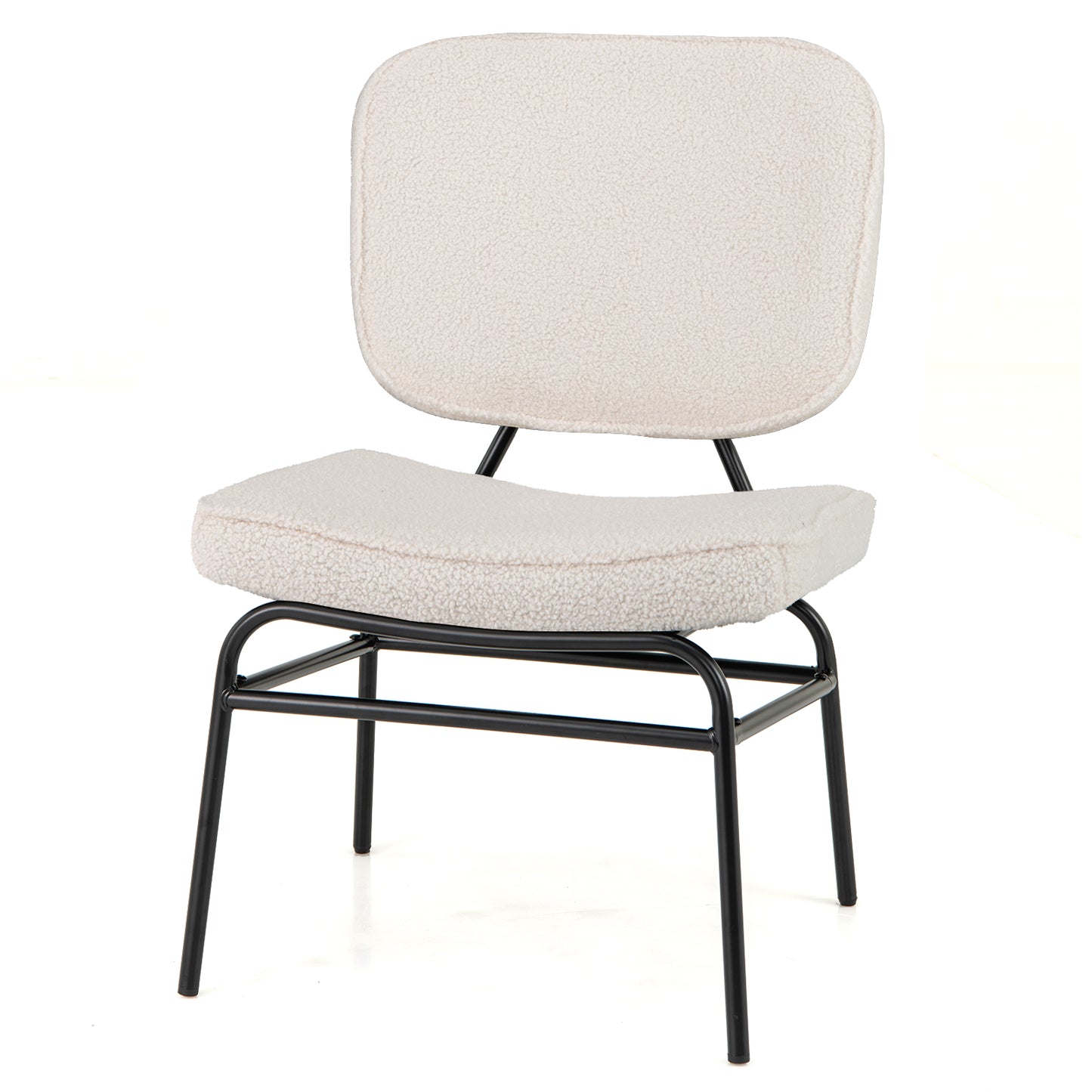Sherpa Upholstered Accent Chair with Sponge Padding