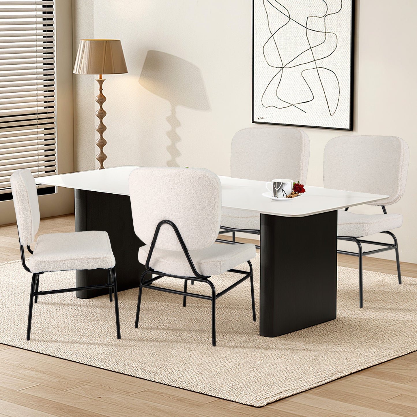 Sherpa Upholstered Accent Chair with Sponge Padding