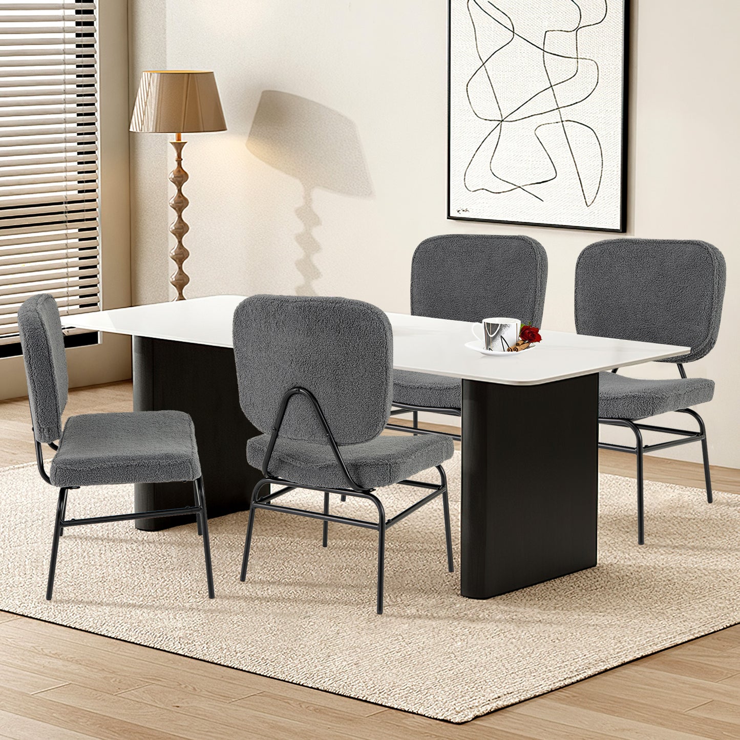 Sherpa Upholstered Accent Chair with Sponge Padding