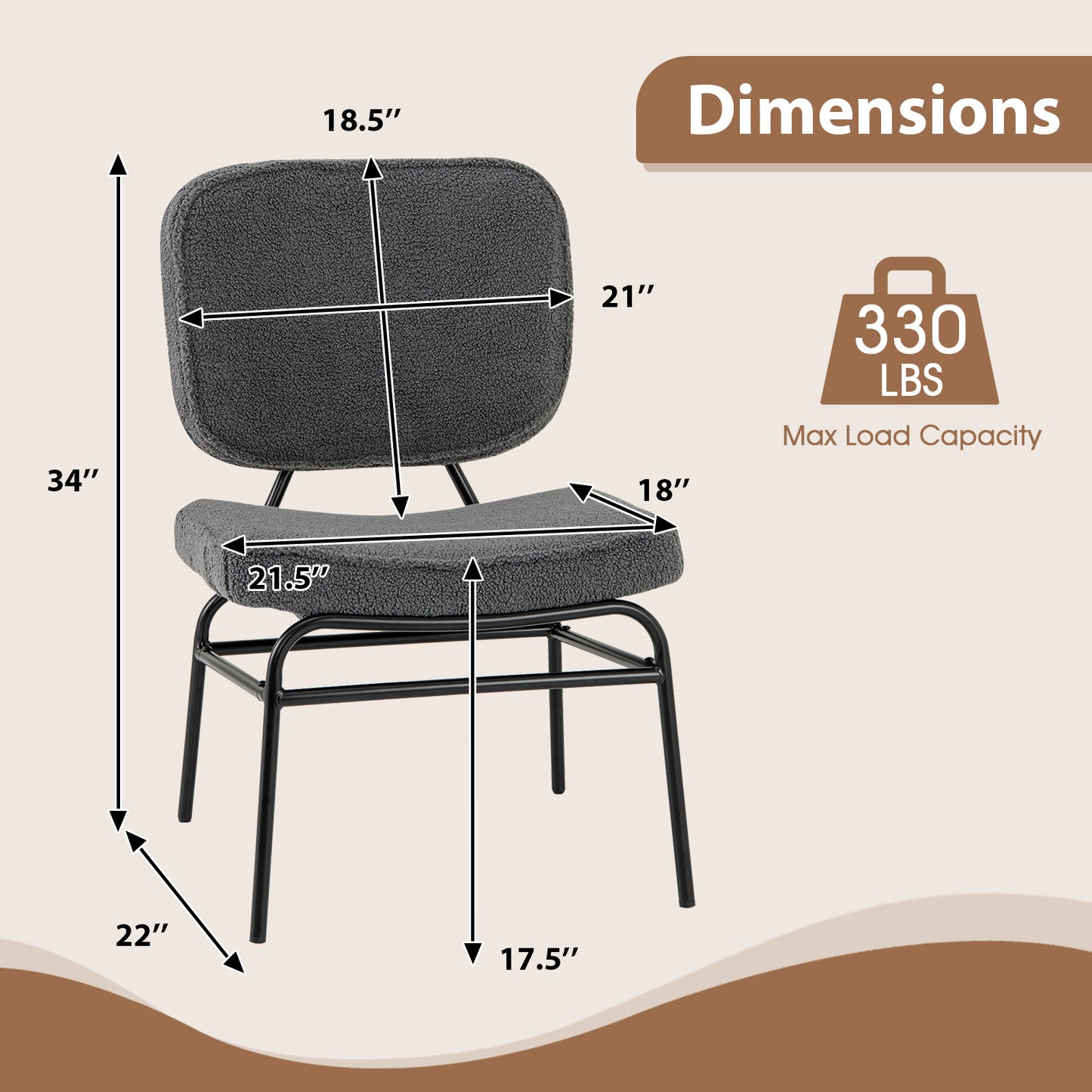Sherpa Upholstered Accent Chair with Sponge Padding
